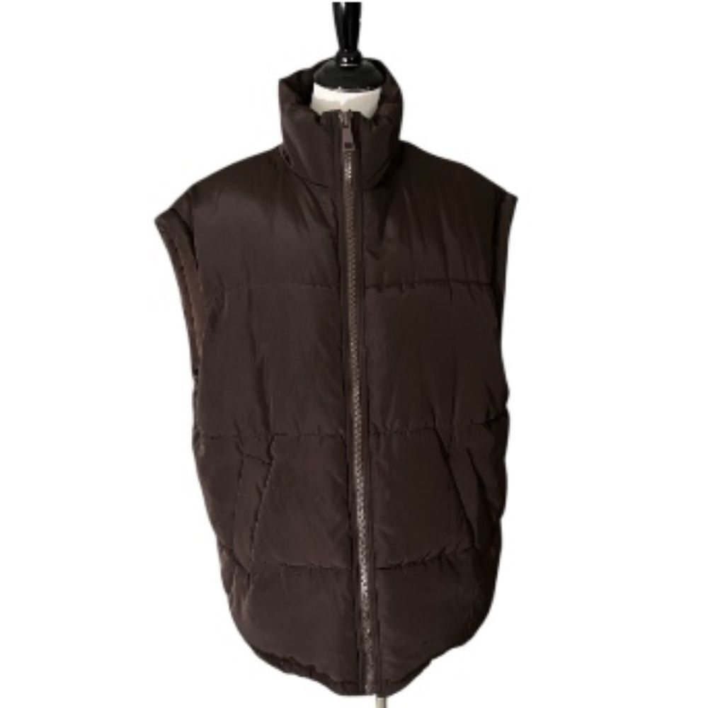 Divided H&M Women's Dark Brown Puffer Vest size M